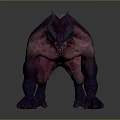 Fierce Fantasy Creature Character With Horns Purple Pink Skin Muscular Build And Sharp Claws