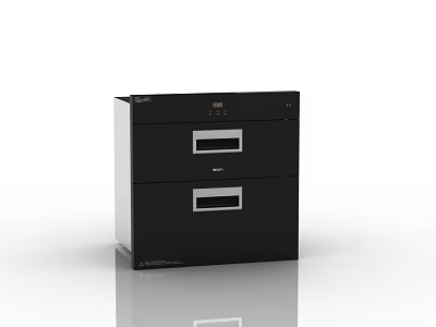 Modern Black Kitchen Appliance Featuring Double Drawer Design And Digital 3d model