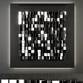 Modern Black And White Cube Wall Decor Featuring Geometric Patterns And Light Shadow Effects 3d model