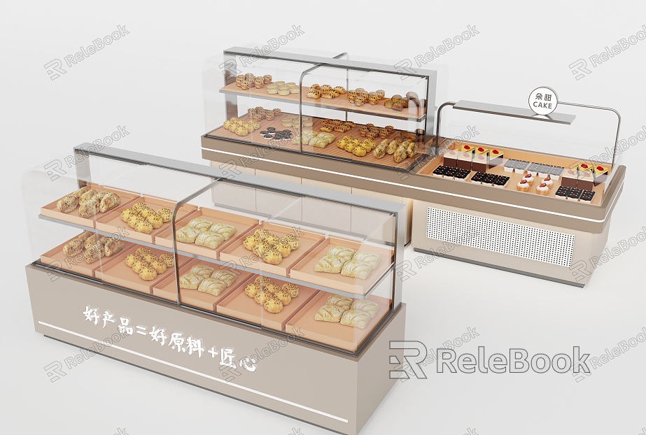 Modern Dessert Bakery Showcase Cake Shop Shelf model