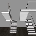 Modern Staircase Design With Metal Railings Glass Balustrades And Wooden Steps