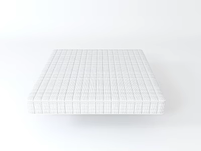 White Spring Mattress with Grid Pattern Surface and Clean Modern Design for Comfortable Sleep Experience 3d model