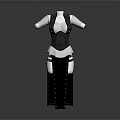 Women's Stylish Outfit With Black And White Corset Top High Waist Trousers And Metal Studs
