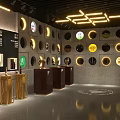 Tsingtao Bar Interior Featuring Warm Lighting Wooden Stools And Shelves Full Of Bottles