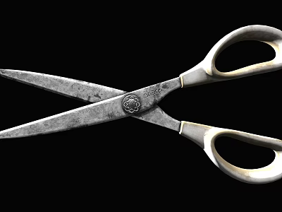 Industrial Scissors With Durable Metal Blades And Ergonomic Handles For Heavy Duty Use 3d model