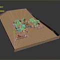 Detailed Architectural Model of House with Wooden Frame Structure on Base