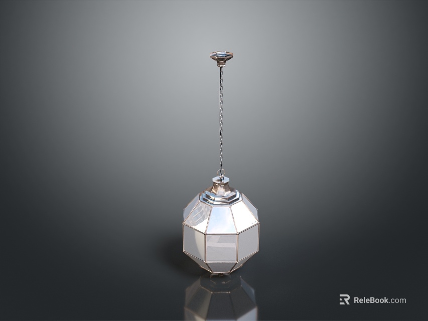 Elegant Octagonal Lighting Combination With Mirrored Surface And Metallic Frame Design 3d model 