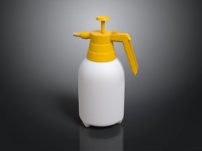 White And Yellow Plastic Household Spray Bottle For Daily Cleaning Tasks 3d model