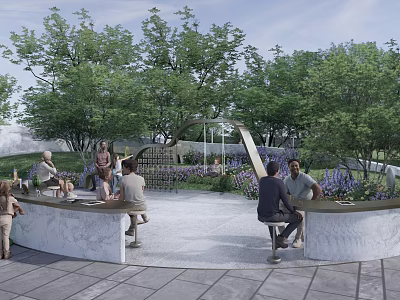 Modern Garden Landscape Bar Counter 3d model