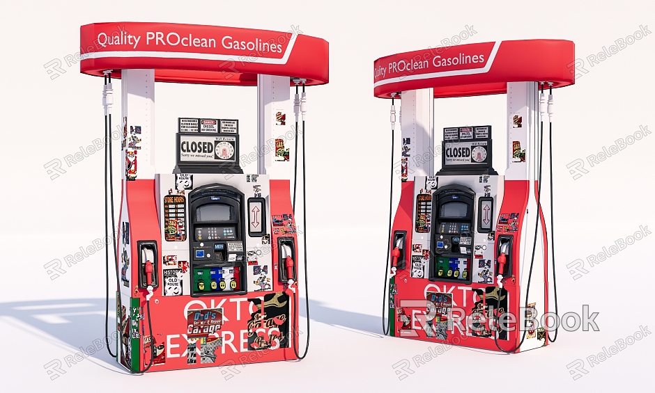 Modern tanker gas station refueling pile model