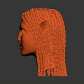 Red Head Sculpture With Braided Hair And Pointed Ears Fantasy Character Design