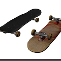 Sport Equipment Skateboards With Black And Wooden Decks Yellow Wheels And Metal Trucks