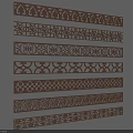 Wooden Decorative Lines With Intricate Carved Patterns And Various Designs For Wall