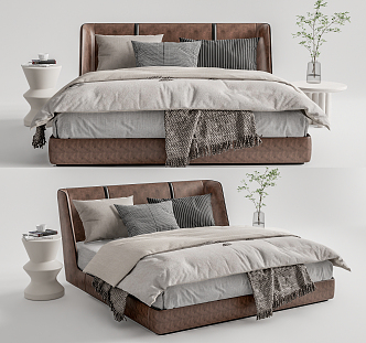 Modern Double Bed 3d model