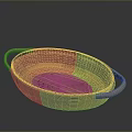 Handwoven Oval Shaped Basket With Dual Handles For Daily Home Use