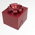 Elegant Red Gift Box Ornament Set With Decorative Bow For Home Decor 3d model