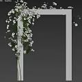Lush Vines With White Flowers And Green Leaves Decorating White Archway