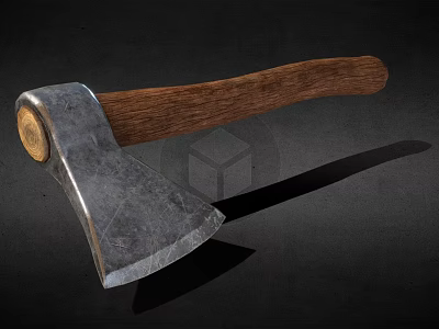 Game Movie Character Holding Axe With Metal Head And Wooden Handle 3d model Game Movie Character Holding Axe With Metal Head And Wooden Handle 3d model