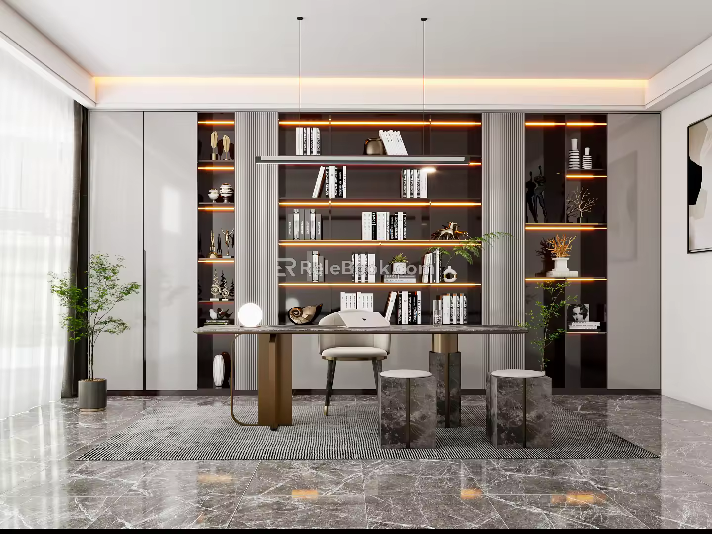 Modern study 3d model