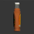 Vermilion Factory Beverage In Orange Glass Bottle With White Cap Man Image And Red Elements