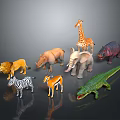 Toy Animal Figurines Collection With Lion Zebra Giraffe And Other Wildlife Models