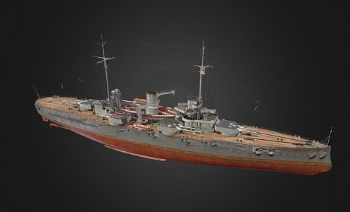 modern warship destroyer weapon ship cruiser ship 3d model