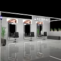 Modern Beauty Hair Salon Interior Design With Mirrors Chairs Green Plants And Display