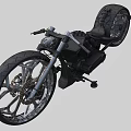 Black Muscular Motorcycle With Large Tires Metallic Exhaust Stylish Rims And Sleek Frame
