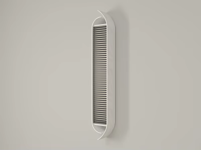 White Wall Lamp with Simple Design Mounted on Gray Wall and Striped Light Structure 3d model