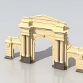 Grand Classical Entrance Gate Featuring Arch Columns And Ornate Decorative Details