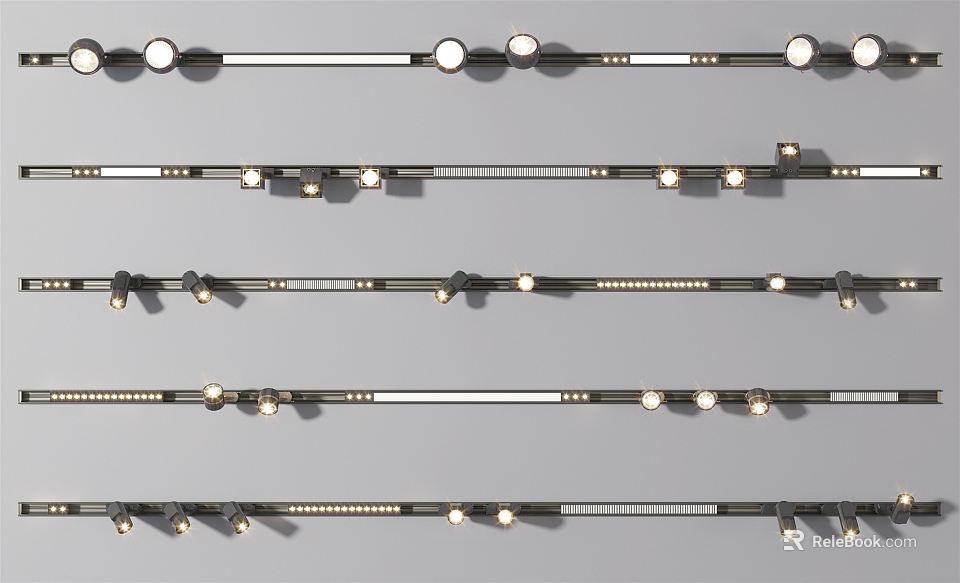 Modern Downlights and Spotlights with Sleek Design for Home Lighting Fixtures 3d model 