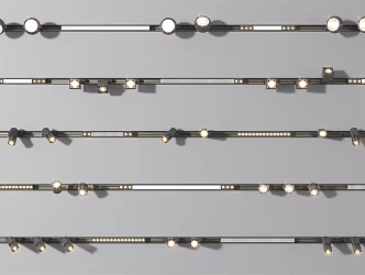 Modern spotlight magnetic track light combination 3d model