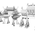 Traditional Chinese Paifang Archway Architectural Designs With Classic Roofs And Carvings