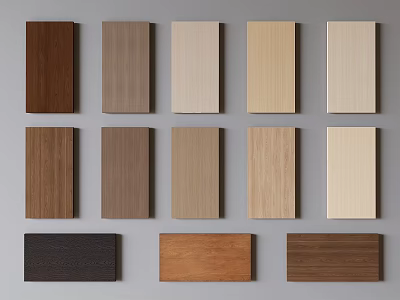 Variety Of Wooden Wall Panels In Different Tones 3d model
