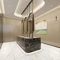 Modern Spacious Public Service Hall With Vertical Green Wall And Large Glass Skylight Interior Design