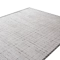 Light Gray Square Rug With Subtle Grid Pattern And Soft Textured Design 3d model