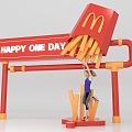 Gourmet device French fries Meichen gourmet food device clock-in device Meichen device food fries McDonald's 3d model