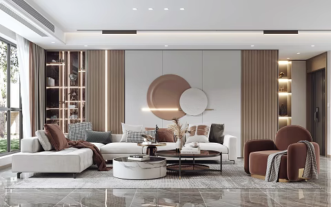 modern living room 3d model