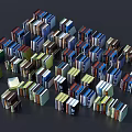 Colorful Stacked Books And Magazines With Vibrant Covers Arranged Together