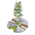 Modern Tree Pool Landscape Tree Pool Seat 3d model