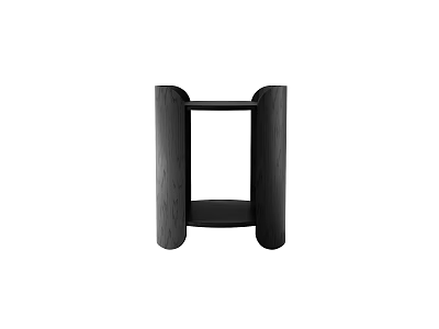Minimalist Black Wooden Side Table With Sleek Design And Lower Shelf 3d model