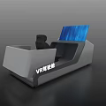 Modern VR Experience Cabin With Comfortable Seat And Large Display Screen 3d model