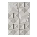 3D Geometric Wall Decor with Triangular and Square Shapes in Light Gray