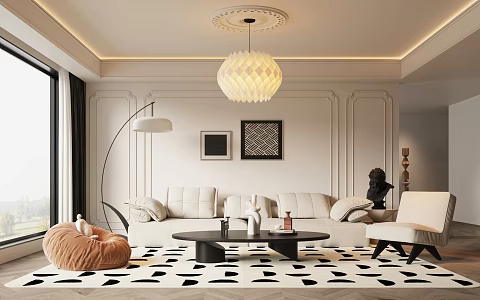 French Living Room 3d model