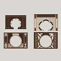 Traditional Wooden Room Dividers With Circular Cutouts And Carved Patterns
