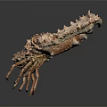 Deep Sea Crab With Large Spiky Claws And Textured Body On Dark Background With Reflection