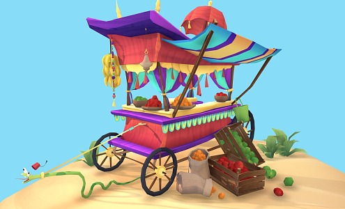 Modern Cartoon Carriage 3d model