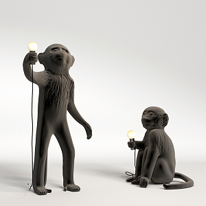 Modern Alien Floor Lamp Monkey Art Floor Lamp 3d model