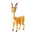 Cute Yellow White Deer Doll With Brown Antlers Blue Eyes And White Spots