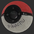 Pokeball Design Featuring Pikachu Text Red White Sections With Hello Arrow 3d model